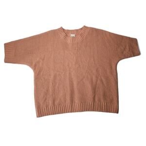 Blair Knit Sweater Short Sleeve Pullover Women's Large Coral Pink